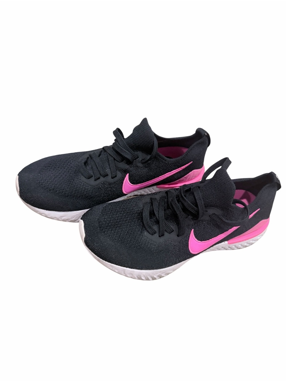 Nike Epic React Flyknit 2 Mens Bq8928-013 Size 8, Black/Black-pink Blast-white - Picture 3 of 6